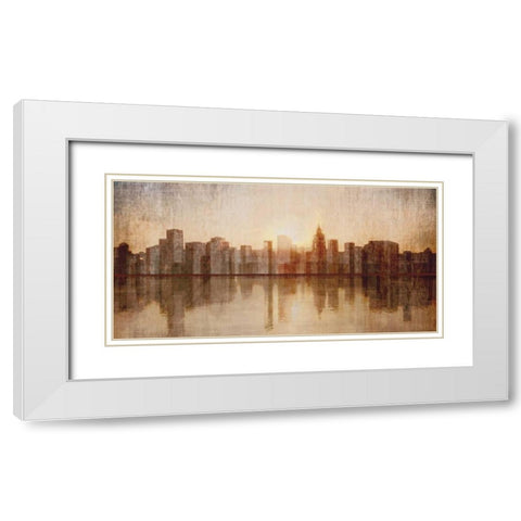 Skyline White Modern Wood Framed Art Print with Double Matting by Amori