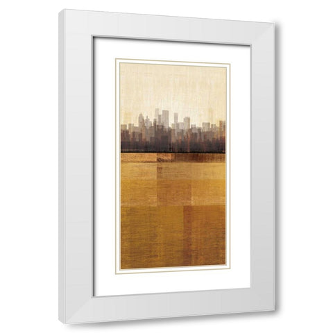 Metropolitan Jewel-Box - Topaz White Modern Wood Framed Art Print with Double Matting by Amori