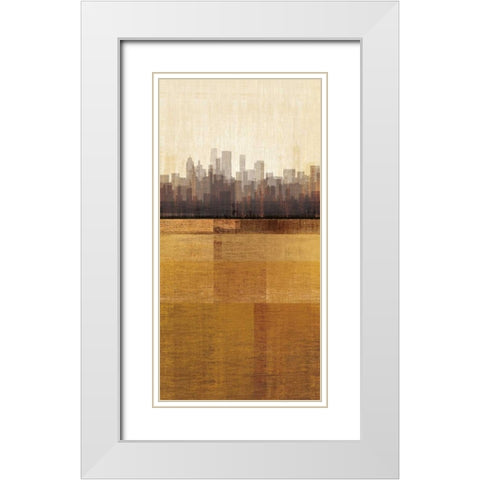 Metropolitan Jewel-Box - Topaz White Modern Wood Framed Art Print with Double Matting by Amori
