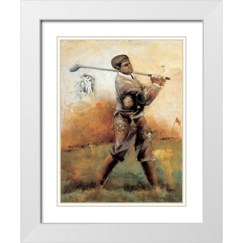 Birdie White Modern Wood Framed Art Print with Double Matting by Azim, Roya