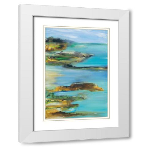Far and Away White Modern Wood Framed Art Print with Double Matting by Brenner, Deborah