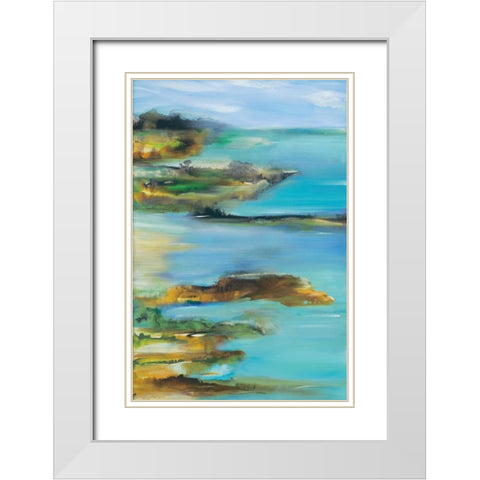 Far and Away White Modern Wood Framed Art Print with Double Matting by Brenner, Deborah