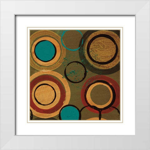 Circle Designs I White Modern Wood Framed Art Print with Double Matting by Bernsen, Leslie