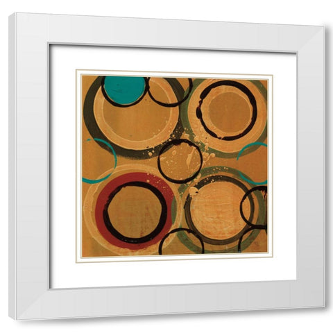 Circle Designs II White Modern Wood Framed Art Print with Double Matting by Bernsen, Leslie