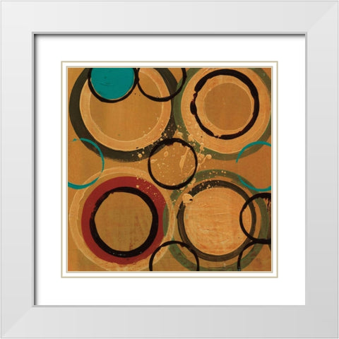Circle Designs II White Modern Wood Framed Art Print with Double Matting by Bernsen, Leslie