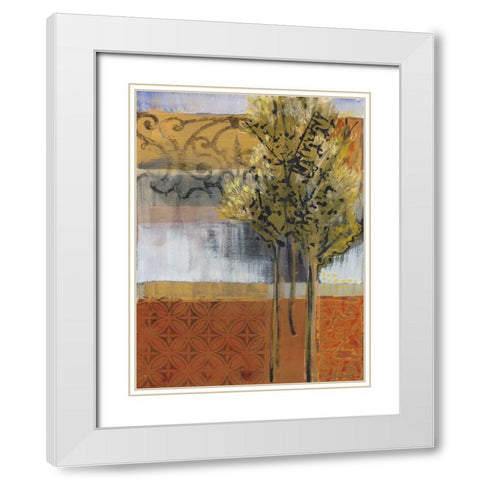 Edge of the Path White Modern Wood Framed Art Print with Double Matting by Bernsen, Leslie