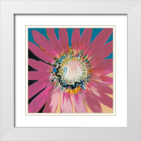 Sunshine Flower III White Modern Wood Framed Art Print with Double Matting by Bernsen, Leslie