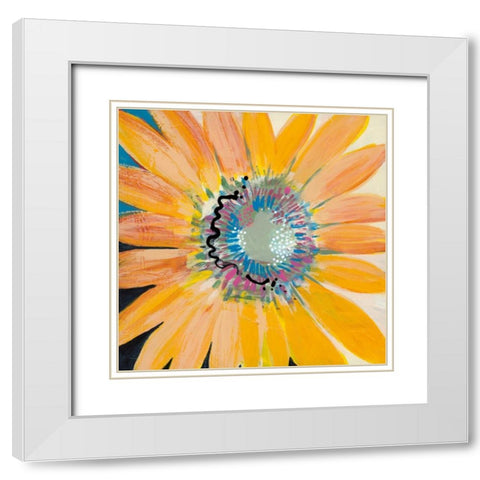 Sunshine Flower IV White Modern Wood Framed Art Print with Double Matting by Bernsen, Leslie