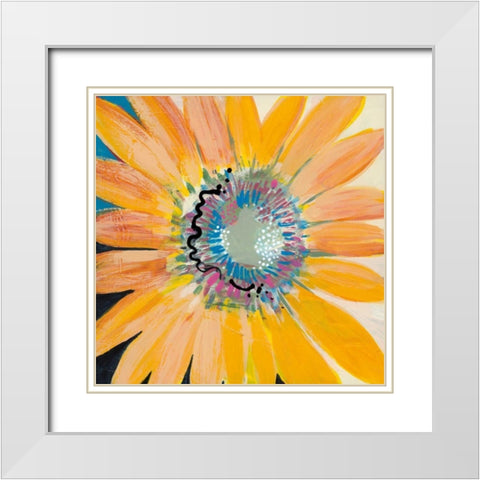 Sunshine Flower IV White Modern Wood Framed Art Print with Double Matting by Bernsen, Leslie