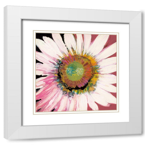 Sunshine Flower I White Modern Wood Framed Art Print with Double Matting by Bernsen, Leslie