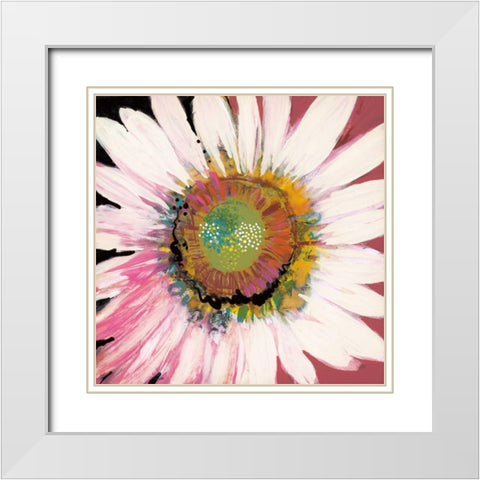 Sunshine Flower I White Modern Wood Framed Art Print with Double Matting by Bernsen, Leslie