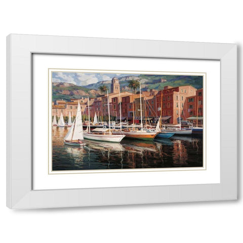 Porto Fino White Modern Wood Framed Art Print with Double Matting by Bueno, Pascual