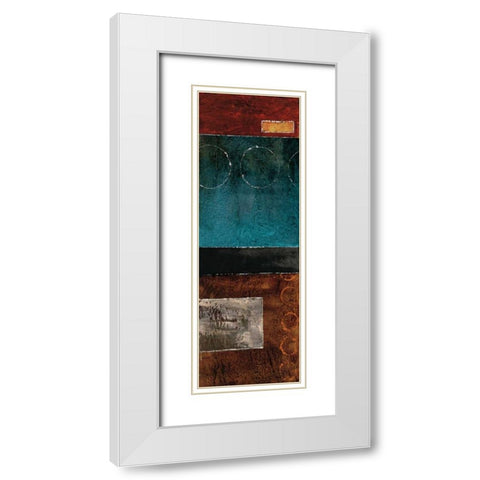 Linear I White Modern Wood Framed Art Print with Double Matting by Blake, W.