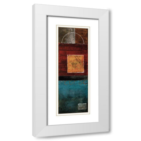 Linear II White Modern Wood Framed Art Print with Double Matting by Blake, W.