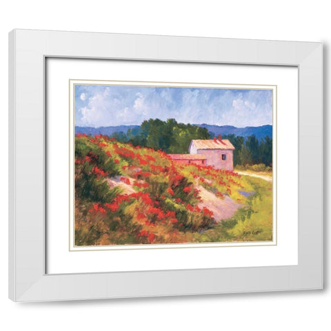 Late Spring Poppies White Modern Wood Framed Art Print with Double Matting by Curt, Brigitte