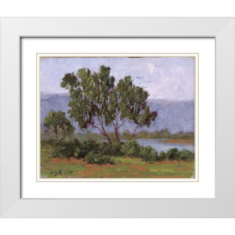Rivages Series I White Modern Wood Framed Art Print with Double Matting by Curt, Brigitte