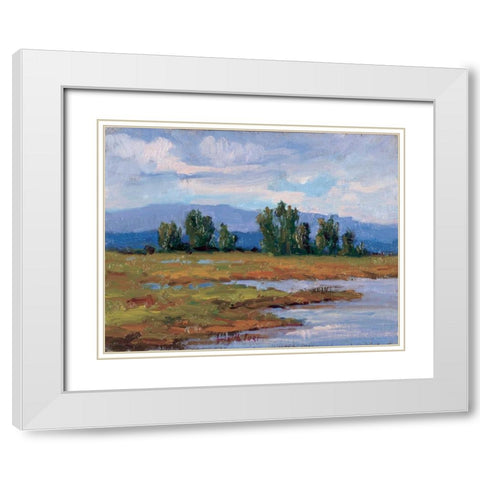 Rivages Series I White Modern Wood Framed Art Print with Double Matting by Curt, Brigitte