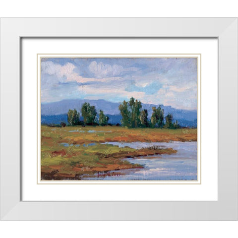 Rivages Series I White Modern Wood Framed Art Print with Double Matting by Curt, Brigitte