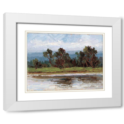 Rivages Series II White Modern Wood Framed Art Print with Double Matting by Curt, Brigitte