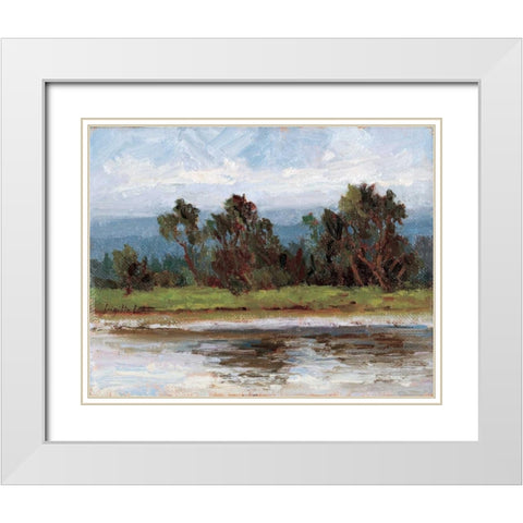 Rivages Series II White Modern Wood Framed Art Print with Double Matting by Curt, Brigitte