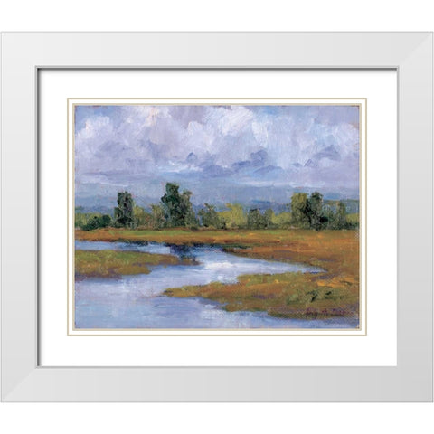 Rivages Series II White Modern Wood Framed Art Print with Double Matting by Curt, Brigitte