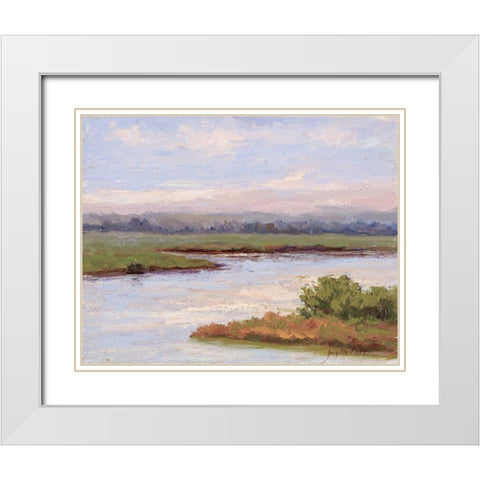 Rivages Series II White Modern Wood Framed Art Print with Double Matting by Curt, Brigitte
