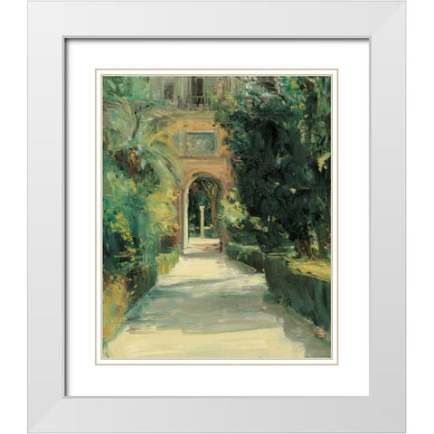 Arco y Columna White Modern Wood Framed Art Print with Double Matting by Castrillo, Jose Luis