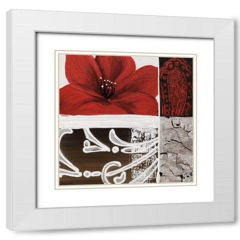 Flora I White Modern Wood Framed Art Print with Double Matting by Copley , Jasmin Zara