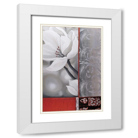 Bohemia Flora White White Modern Wood Framed Art Print with Double Matting by Copley , Jasmin Zara