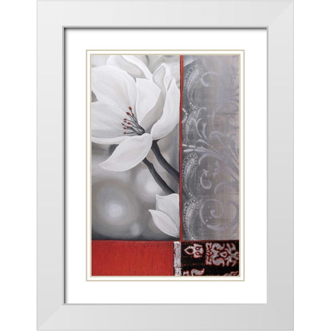Bohemia Flora White White Modern Wood Framed Art Print with Double Matting by Copley , Jasmin Zara