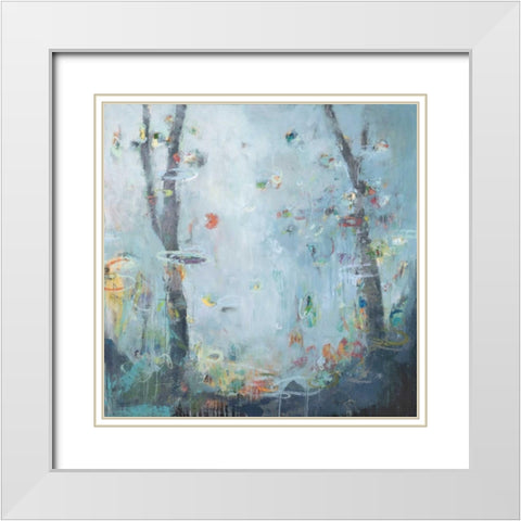 Liquid Garden White Modern Wood Framed Art Print with Double Matting by Desmond, Noah