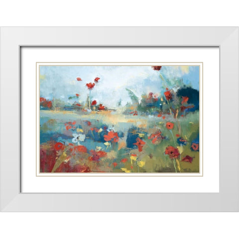 Garden Delight White Modern Wood Framed Art Print with Double Matting by Desmond, Noah