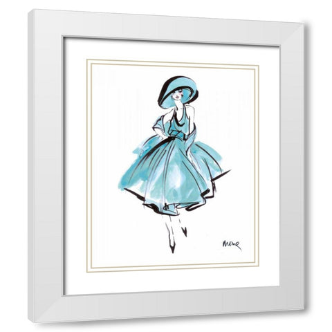 Indigo Eve White Modern Wood Framed Art Print with Double Matting by Shafer-Edwards, Mona