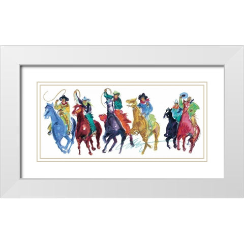 The Gangs All Here White Modern Wood Framed Art Print with Double Matting by Fell, Carrie