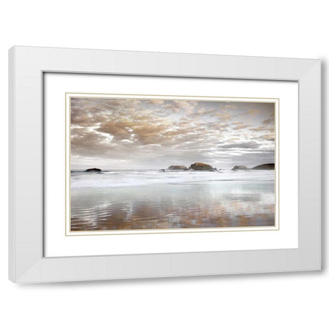 Sunrise Reflections White Modern Wood Framed Art Print with Double Matting by Frates, Dennis