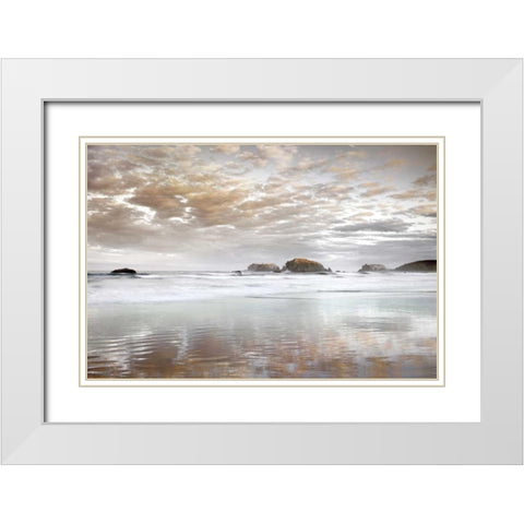 Sunrise Reflections White Modern Wood Framed Art Print with Double Matting by Frates, Dennis