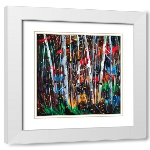 Autumn Fireworks White Modern Wood Framed Art Print with Double Matting by Forsythe, Graham