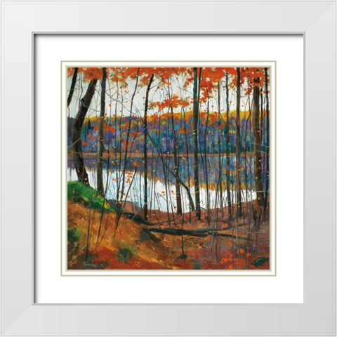 Hidden City White Modern Wood Framed Art Print with Double Matting by Forsythe, Graham