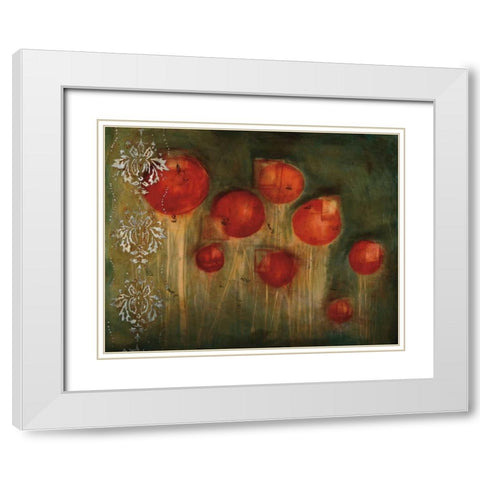 Rose Garden White Modern Wood Framed Art Print with Double Matting by Flynn, Jenn