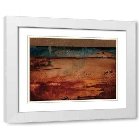 Earth Blocks I White Modern Wood Framed Art Print with Double Matting by Flynn, Jenn