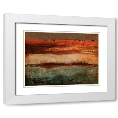 Earth Blocks II White Modern Wood Framed Art Print with Double Matting by Flynn, Jenn