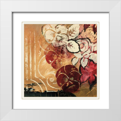 Cranberries and Creme II White Modern Wood Framed Art Print with Double Matting by Fields, Laurie