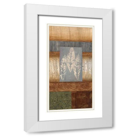 Leaflet I White Modern Wood Framed Art Print with Double Matting by Fields, Laurie
