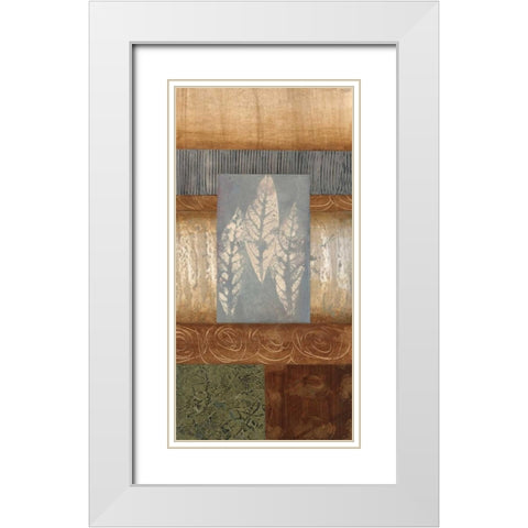 Leaflet I White Modern Wood Framed Art Print with Double Matting by Fields, Laurie
