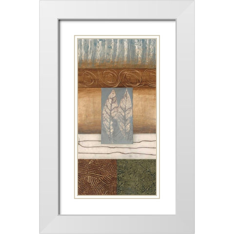 Leaflet II White Modern Wood Framed Art Print with Double Matting by Fields, Laurie