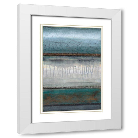 Calming White Modern Wood Framed Art Print with Double Matting by Fields, Laurie