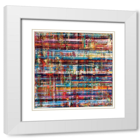 Windthread I White Modern Wood Framed Art Print with Double Matting by Gutierrez, Hilario