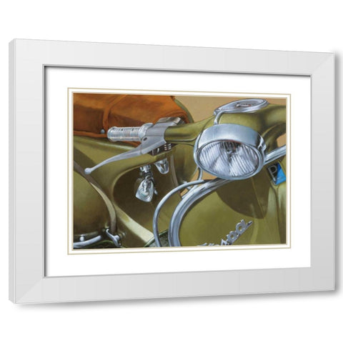 Close Up Khaki White Modern Wood Framed Art Print with Double Matting by Garigliano, Miguel