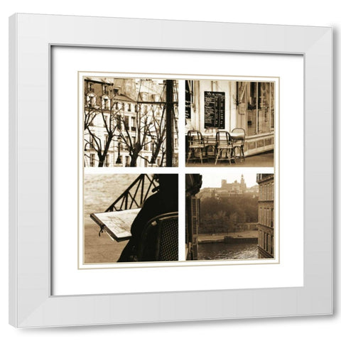 Paris a la Seine White Modern Wood Framed Art Print with Double Matting by Gilboa, Marina Drasnin