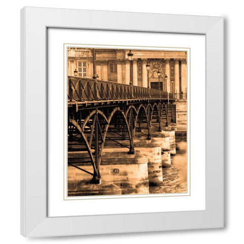 Ponts des Arts - Detail White Modern Wood Framed Art Print with Double Matting by Gilboa, Marina Drasnin